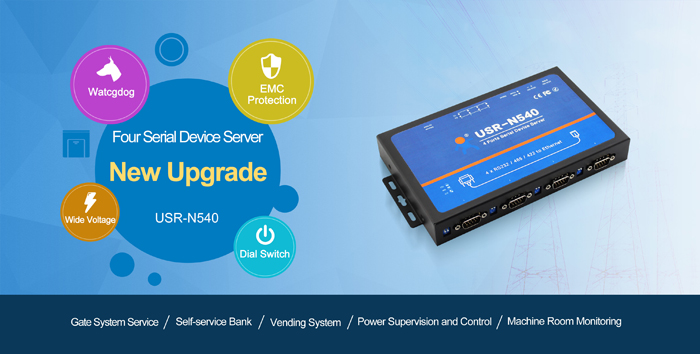USR-N540 bộ chuyển đổi 4 cổng RS232 RS485 RS422 sang Ethernet serial device server