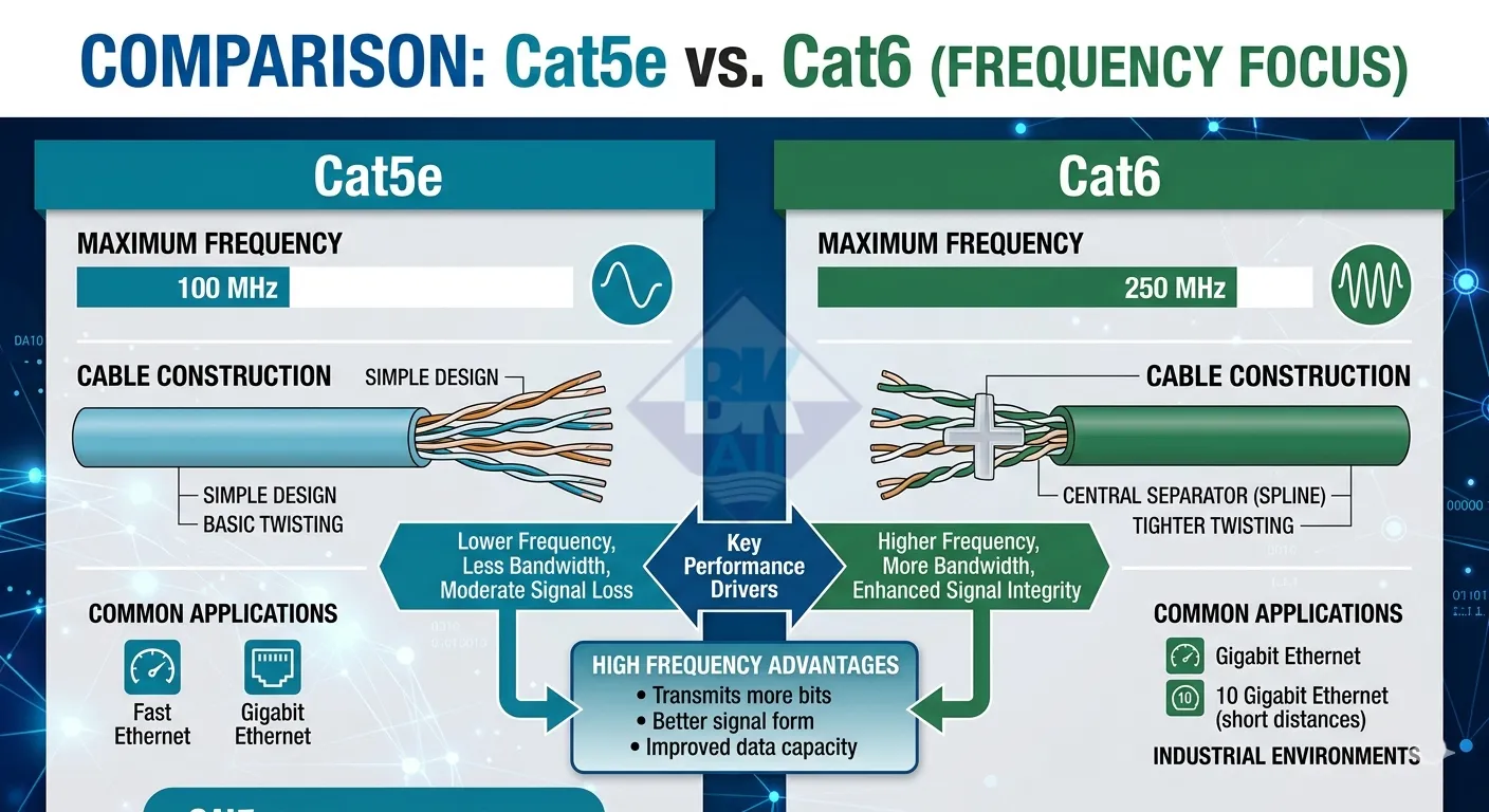 cat5e vs cat6 tan so khac nhau