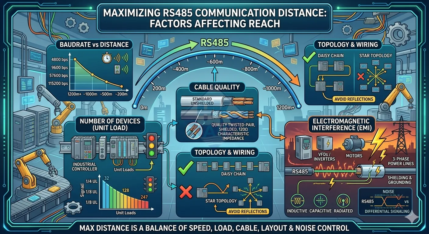 chieu dai toi da rs485 bao nhieu yeu to anh huong