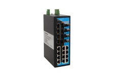 IES3020-4GS-4F-P(12/48VDC): Switch công nghiệp 12 cổng Ethernet + 4 cổng Quang 10/100Mbps + 4 cổng Quang SFP 10/100/1000Mbps