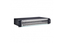 TRC-2190-AC: 2U rackmount chassis, with a single 110 to 240 VAC input, 18 slots on the front panel, and CSM-MN01 managed module