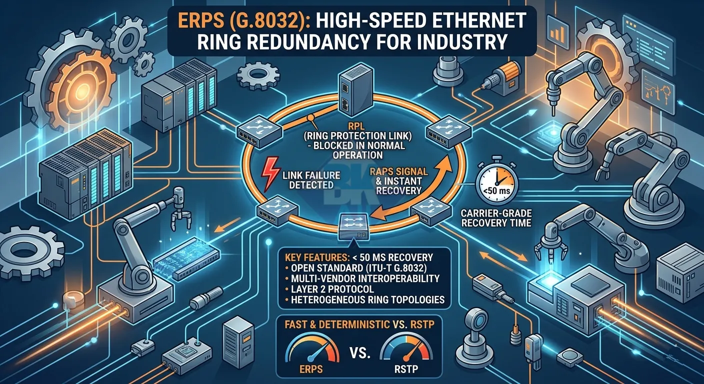 erps g8032 ring redundancy ethernet cong nghiep