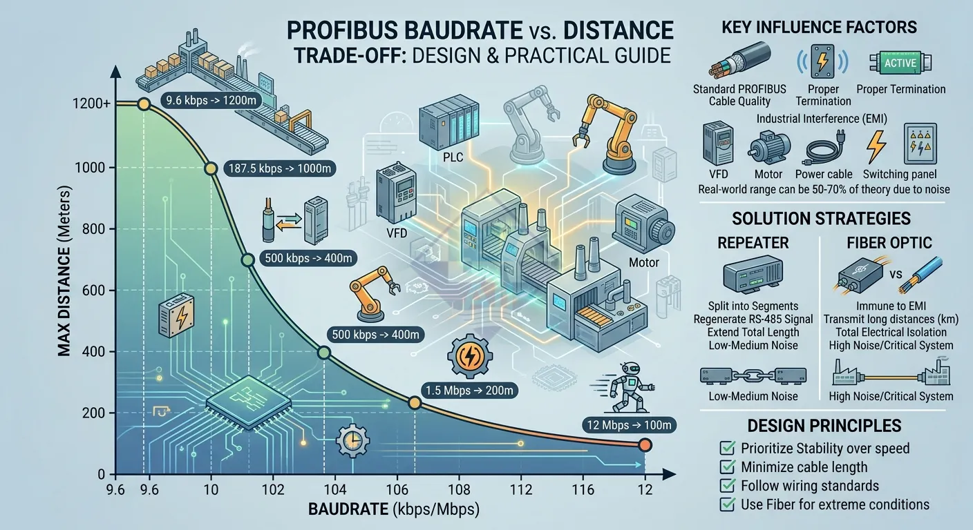 khoang cach baudrate profibus