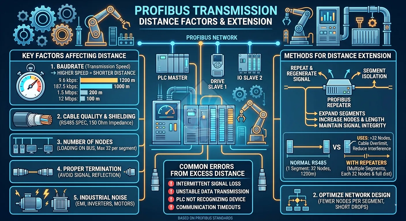 khoang cach truyen profibus yeu to anh huong
