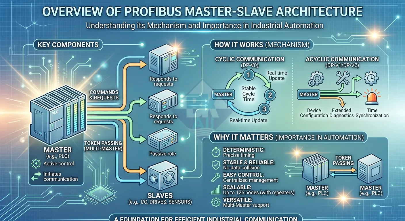kien truc master slave profibus hoat dong nhu the nao