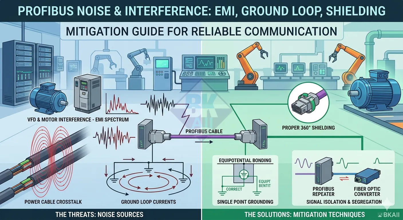 nhieu profibus emi ground loop shielding
