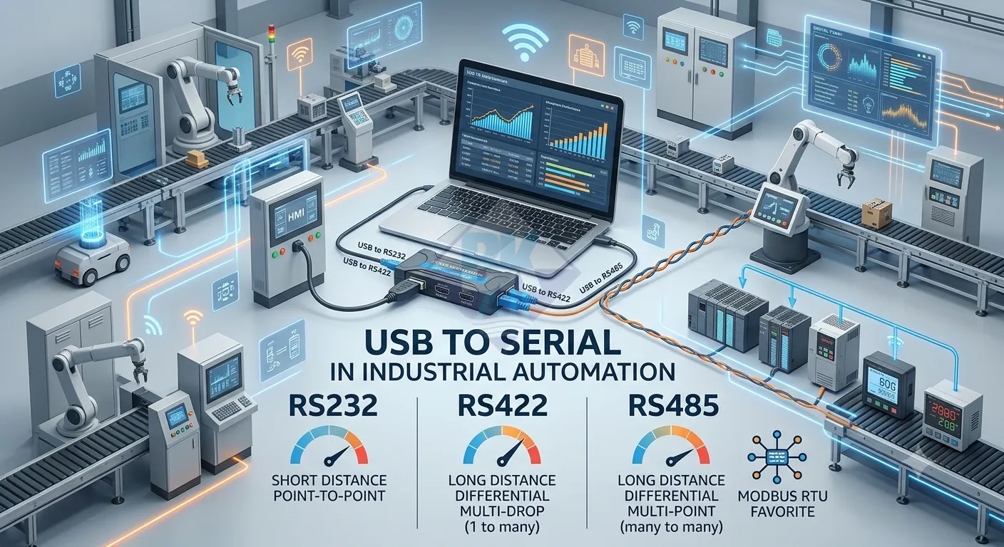 so sanh usb to rs232 usb to rs422 va usb to rs485